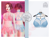 The Secret Store - Estelle Strappy Bra - Maitreya Lara, V-Tech Flatchest, Belleza Freya, Slink Hourglass - Sky