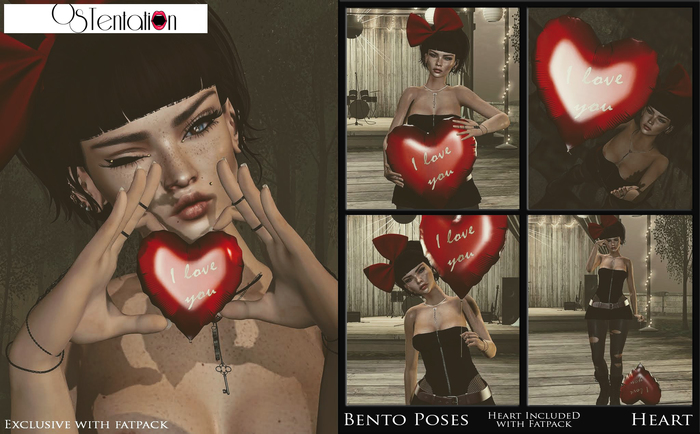 * OsTentatioN * BENTO Poses SET HEART (Unpacker WEAR ME)