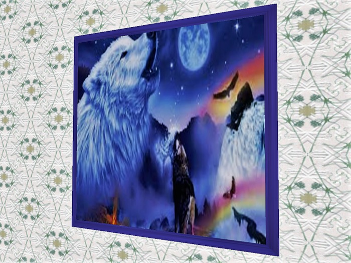 Second Life Marketplace - HOME WALL ART DECOR" Fantasy Wolf Howling