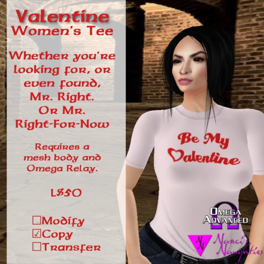 NN Valentine Women's Tee (Pink) (Omega)