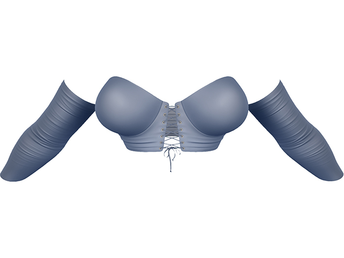 - FOX & CROW - Valeria Cropped Corset Top - Sky - 2 Versions with HUD - Maitreya, Belleza, Slink