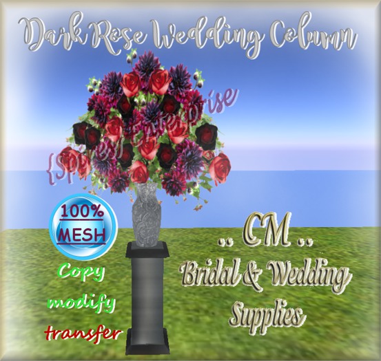 {SE} Dark Rose Wedding Column Red