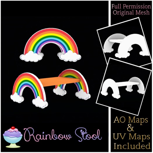 [Sherbert] Full perm Rainbow Stool (ADD TO UNPACK)