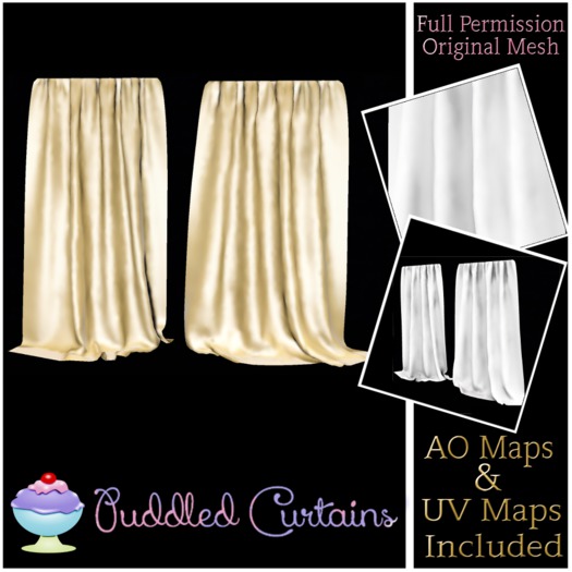 [Sherbert] Full perm Puddled Curtains (ADD TO UNPACK)