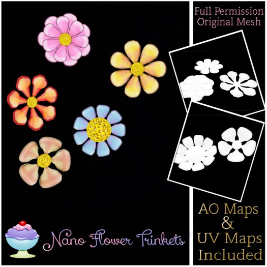 [Sherbert] Full perm Nano Flower Trinket Set  (ADD TO UNPACK)