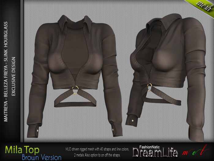 Mila Mesh Top Brown