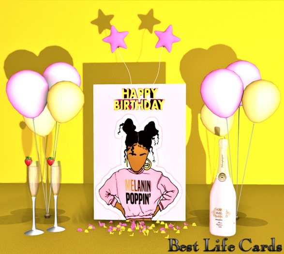 Happy Birthday Melanin Poppin Card