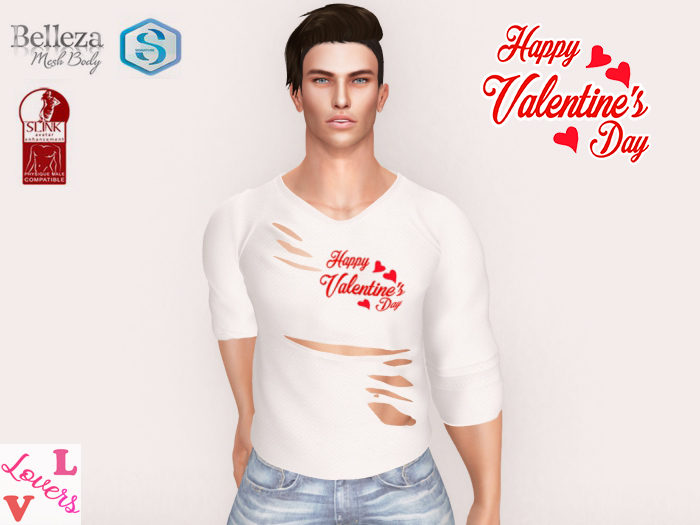 Lovers : Valentine : Happy Valentine's Day : Men's Ripped Shirt