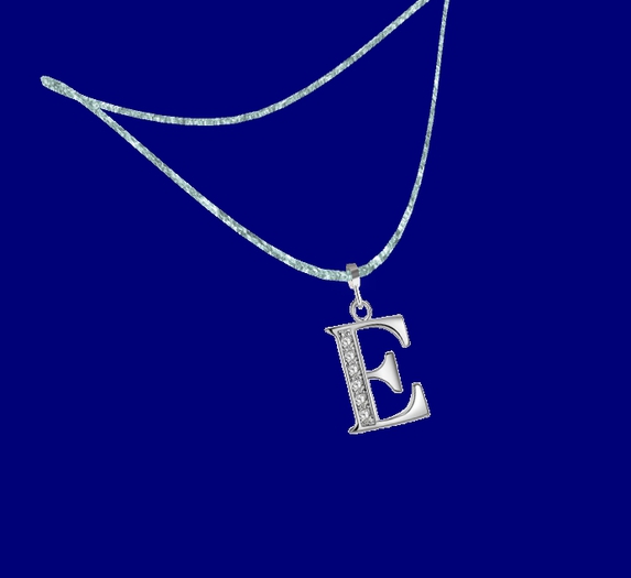 Silver E Necklace
