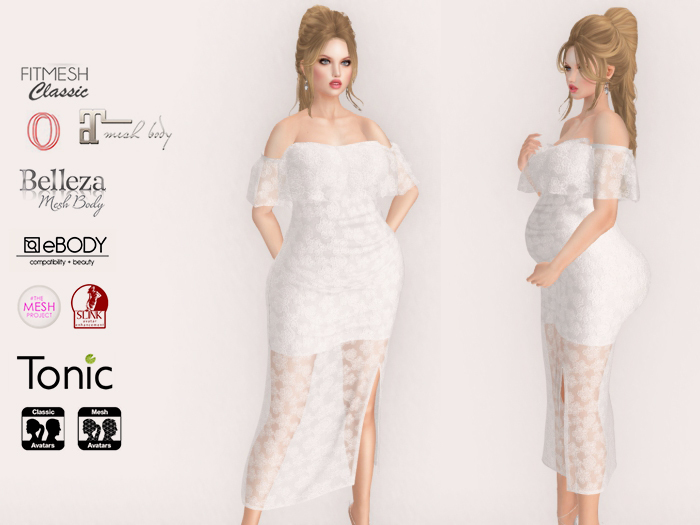 Lovers : Maternity : Long Lace Dress : White
