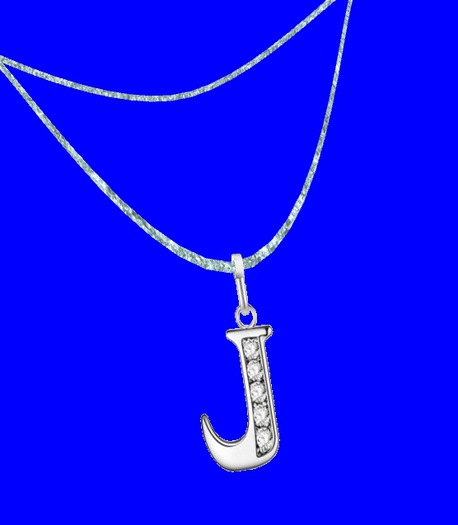 Silver J Necklace