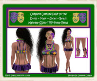 MARDI GRAS FANNY DRESS PURP DIAMOND BEEDED STRAPS