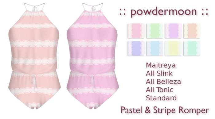 powdermoon - Pastel and Stripe Romper With HUD