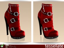 Tessellate Rock Boots Red   Maitreya