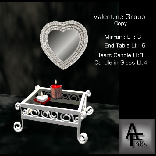 Valentine Group: Mirror,Table,Candles