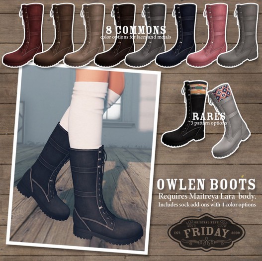 friday - Olwen Boots (Coal) RARE