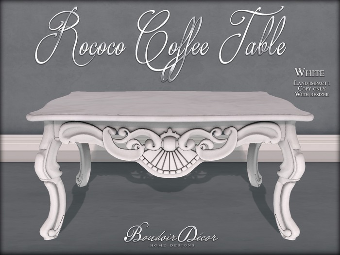 Boudoir-Rococo Coffee Table White