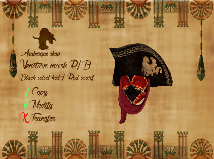 *~^~AS~^~*  Mask R/B (Black velvet and Red)