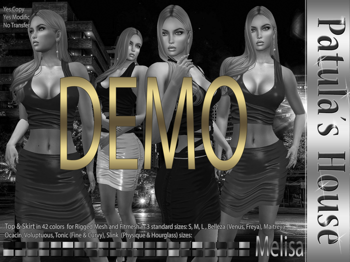 * (PH) Melisa Top & Skirt (42 colors) DEMO
