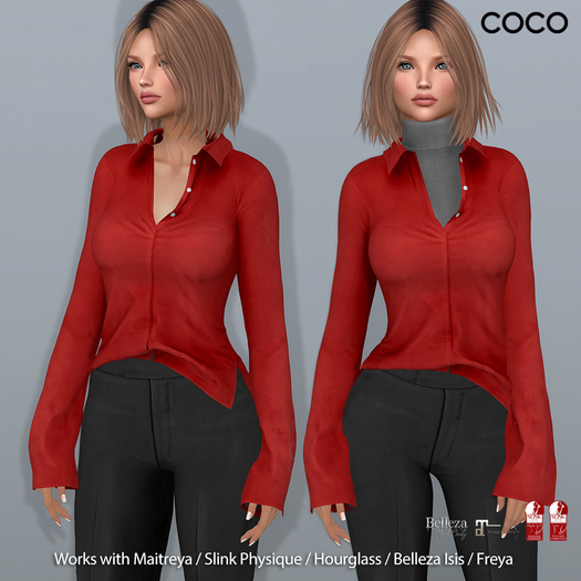 *COCO*_FlyFrontShirtWithTurtleneck_Red