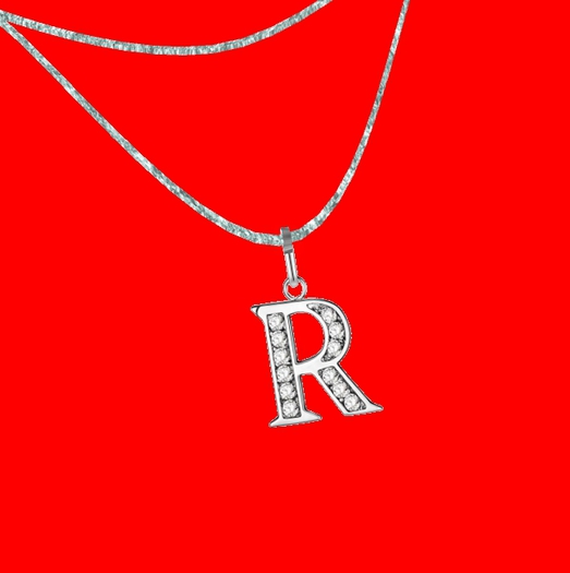 Silver R Necklace