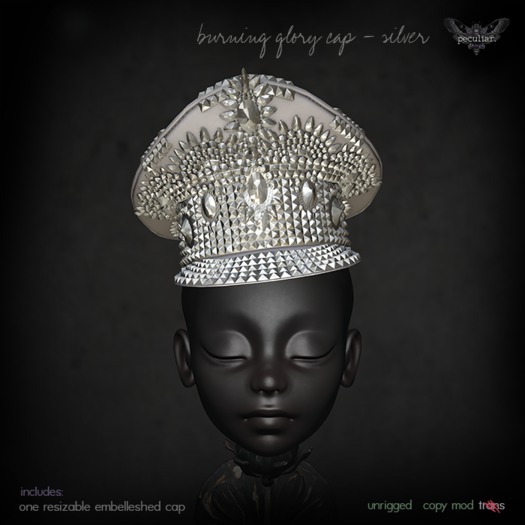 .pt. burning glory cap - silver (add)