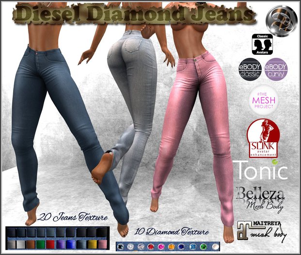 ☾ⅅⅅ☽ڿڰۣ-ღ Diesel Diamond Jeans / 20 Denim Texture ღ-ڿڰۣ-☾ⅅⅅ☽