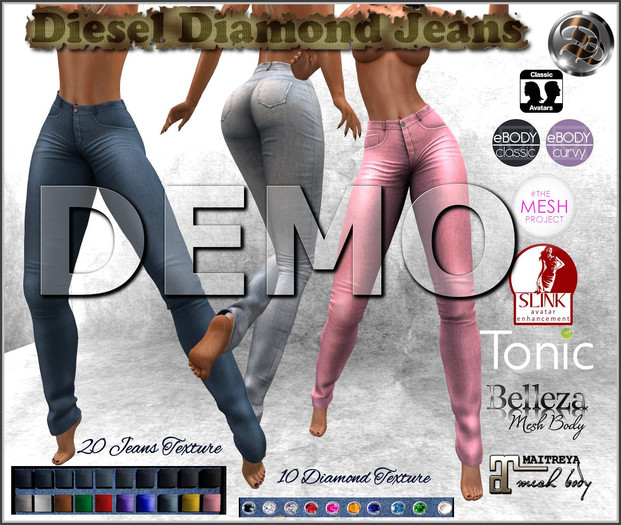 ☾ⅅⅅ☽ڿڰۣ-ღ Diesel Diamond Jeans / 20 Denim Texture ღ-ڿڰۣ- [ DEMO ]