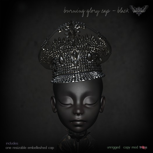 .pt. burning glory cap - black (add)