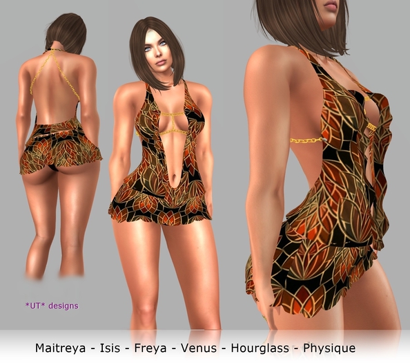 0005960 Mesh Mini Dress w/Chain