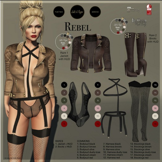 S&P Rebel BS+HARNESS+BOOTS+ST DUSTYROSE FREYA