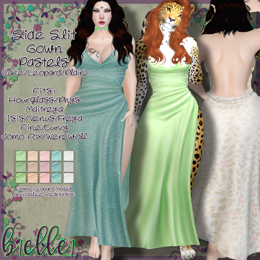 b[ELLE] Side Slit Gown - Pastels