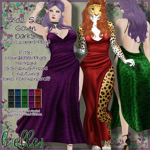 b[ELLE] Side Slit Gown - Darks