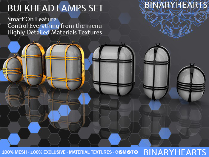 BulkHead Lamps Set (Black & Ind.) - <3H - BINARYHEARTS