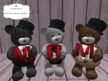 BMC46.. 3 CUTE BEARS WITH MUM SIGN.. PERFECT FOR MOTHER'S DAY ETC.