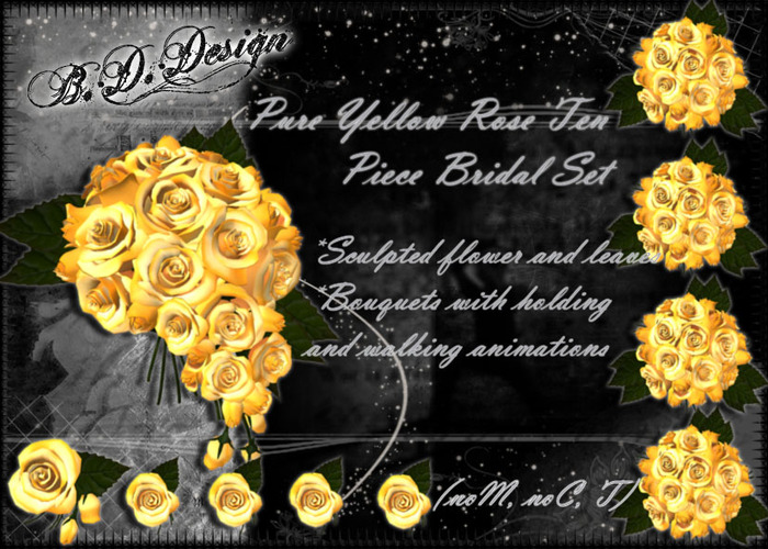 .::B.D.Design::. Pure Yellow Rose Bridal Set full
