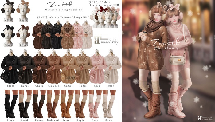 =Zenith=Bow earmuffs (Coral)
