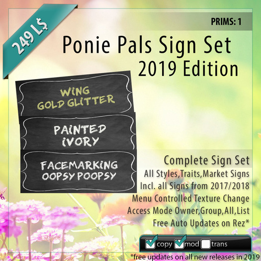 Ponie Pals Signs Set 2019 v2.5 BOX *SALE OUT*