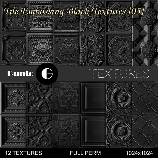 Tile Embossing Black Textures [05]