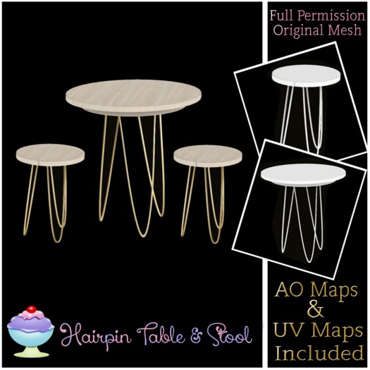 [Sherbert] Full perm Hairpin Table & Stool (ADD TO UNPACK)