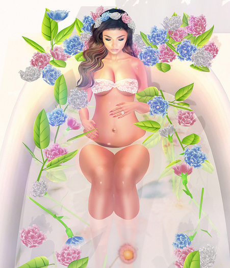 *MB* Bento pose Milk Bath pregnant 1