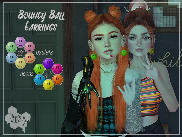 -:HL:- Bouncy Ball Earrings [Neons] - Unpack Me!