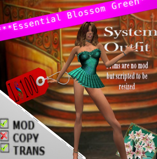 Essential Blossom Mini Dress Green