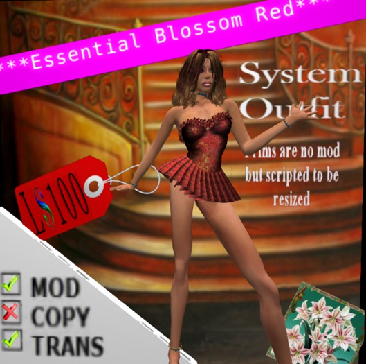 Essential Blossom Mini Dress Red