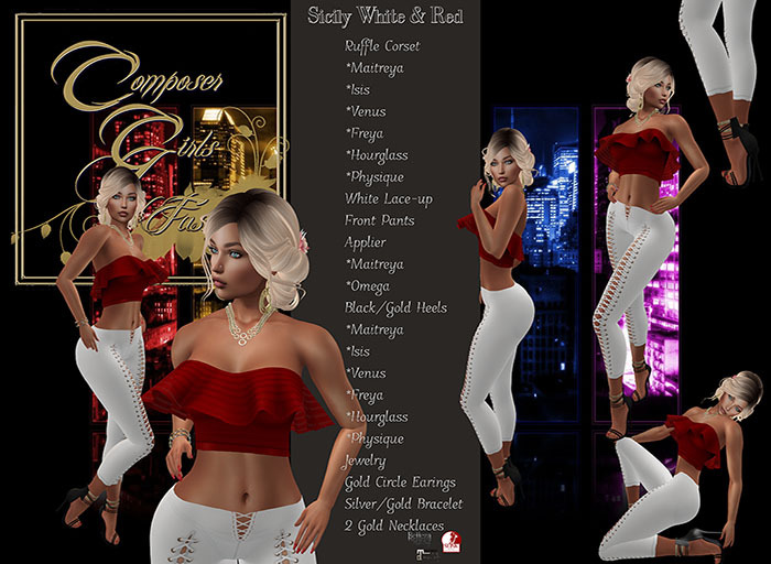 !CGF-*Sicily Red & White* Complete Pant Outfit