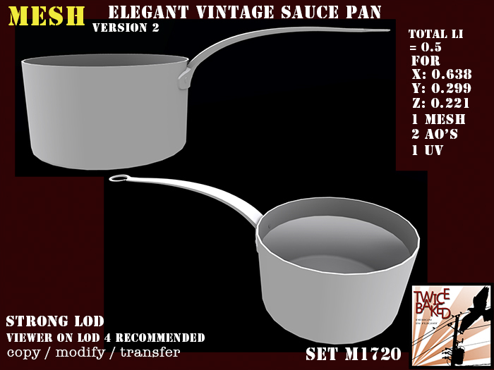 "TB" Elegant vintage Sauce Pan v2 M1720