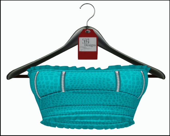 TG Ruffle Zipper Leopard LBlue Top