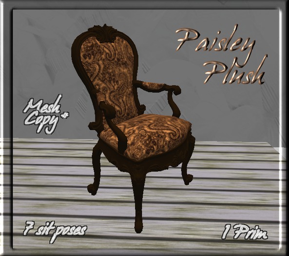 "A,A&A Paisley Plush" Victorian Mesh Chair