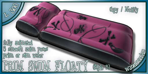 WaterWorks -FLOATY MATTRESS - PINK SKULL