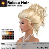 A&A Raissa Hair Variety Colors V2, elegant curly updo, low display weight